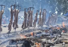 Un pueblito celebra su fiesta con 50 corderos asados a la estaca: ¿dónde?